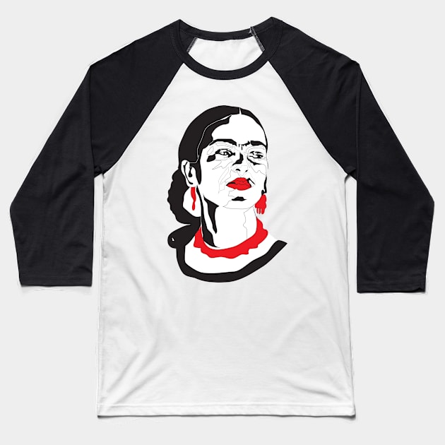 Frida Kahlo Baseball T-Shirt by LizzyM